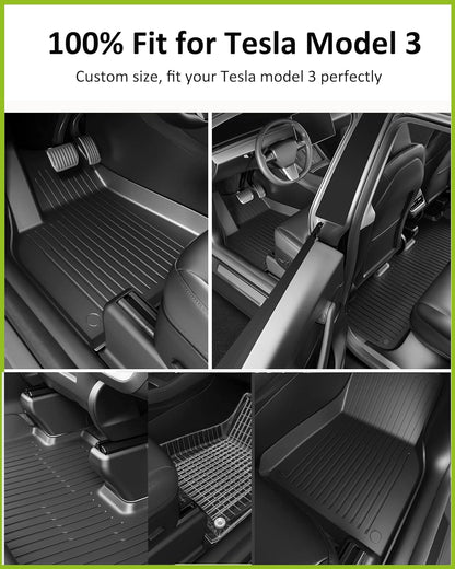 3D All Weather TPE Floor Mats for Tesla Model 3 (2017-2023)