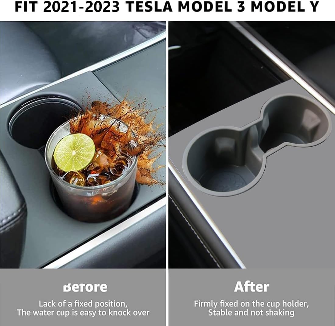 Center Console Cup Holder Insert for Tesla Model 3 (2021-2023) and Model Y (2021-2024)